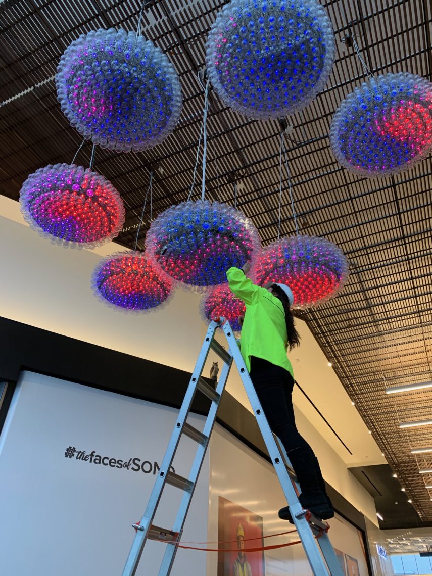 Jen Lewin Brookfield Cloud Light artist Jen Lewin installs the Brookfield Cloud