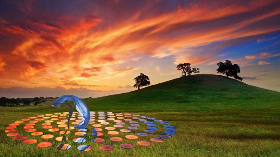 Reflect by Jen Lewin The sunset reflecting in Reflect by light artist Jen Lewin